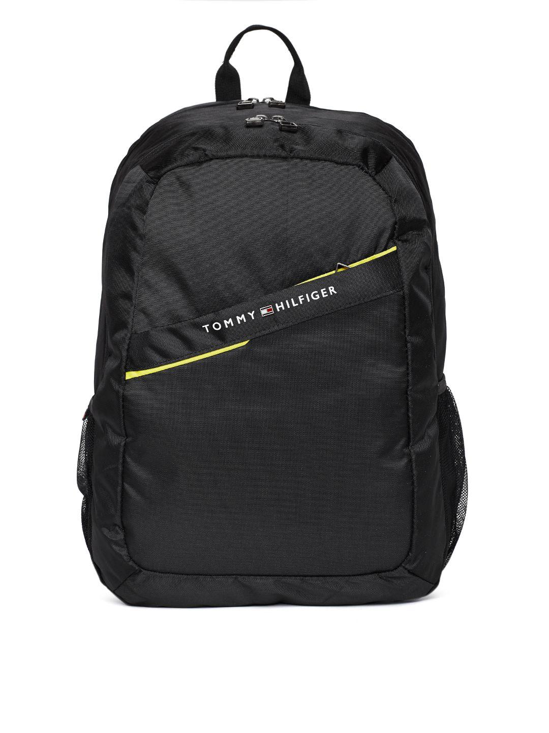 tommy hilfiger unisex black solid laptop backpack