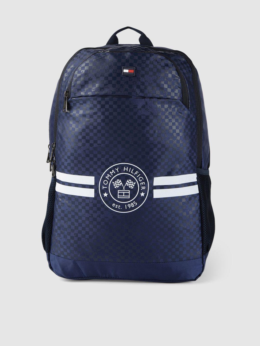 tommy hilfiger unisex blue brand logo backpack