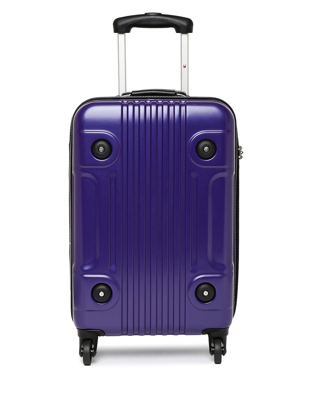tommy hilfiger unisex blue small trolley suitcase