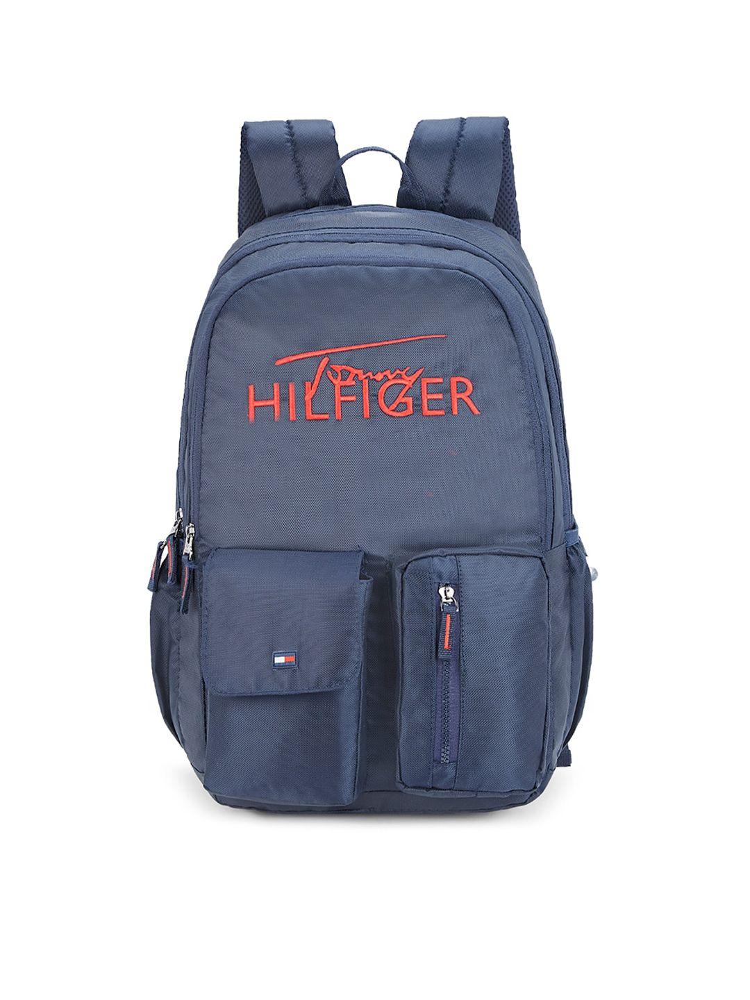tommy hilfiger unisex navy blue & red backpack
