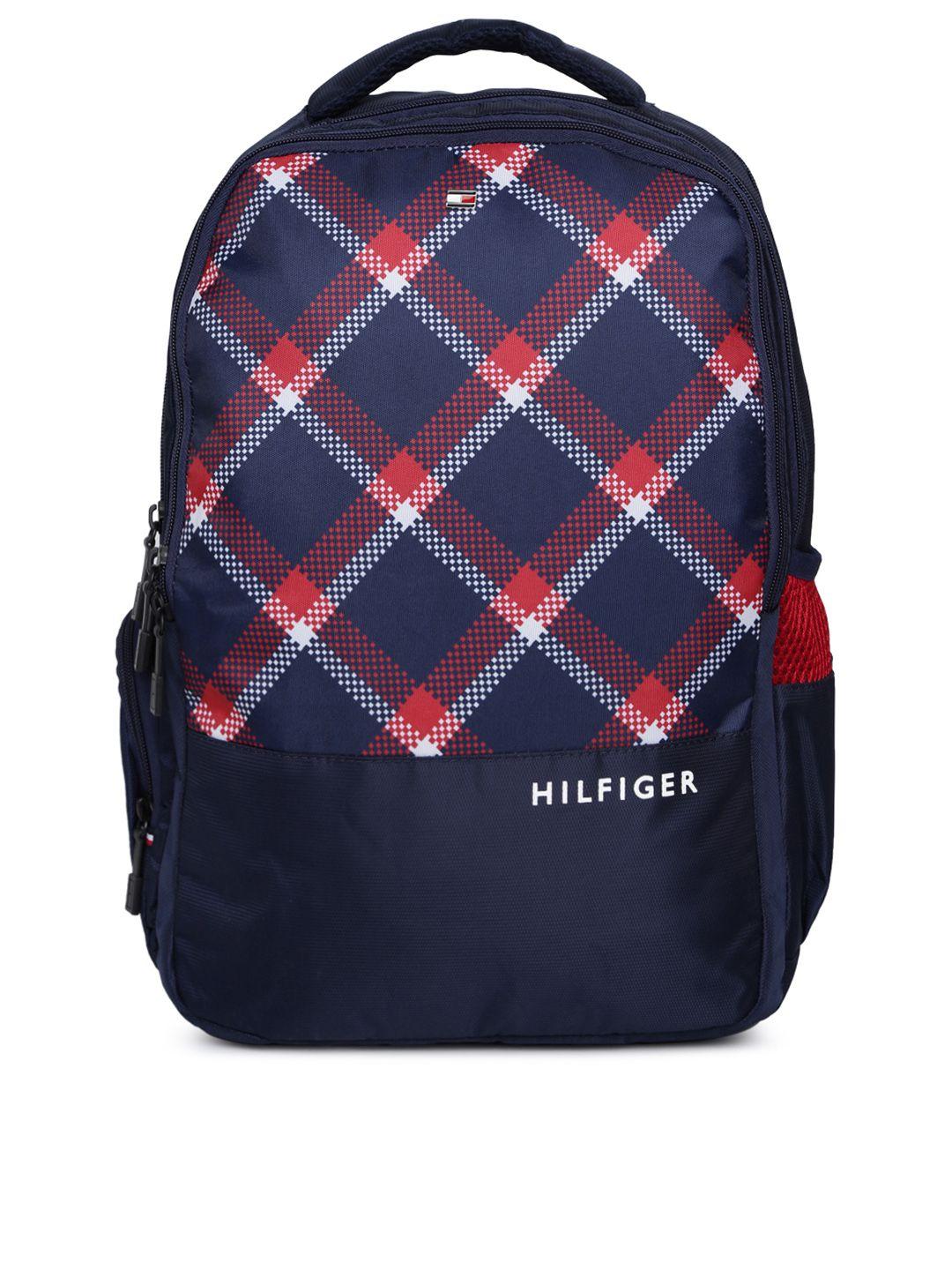 tommy hilfiger unisex navy blue & white backpack