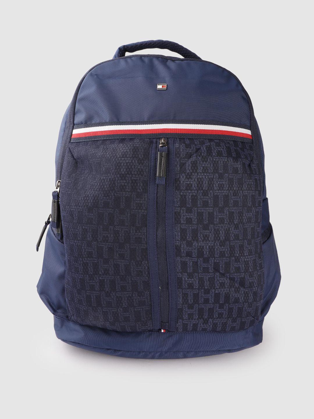 tommy hilfiger unisex navy blue brand logo backpack