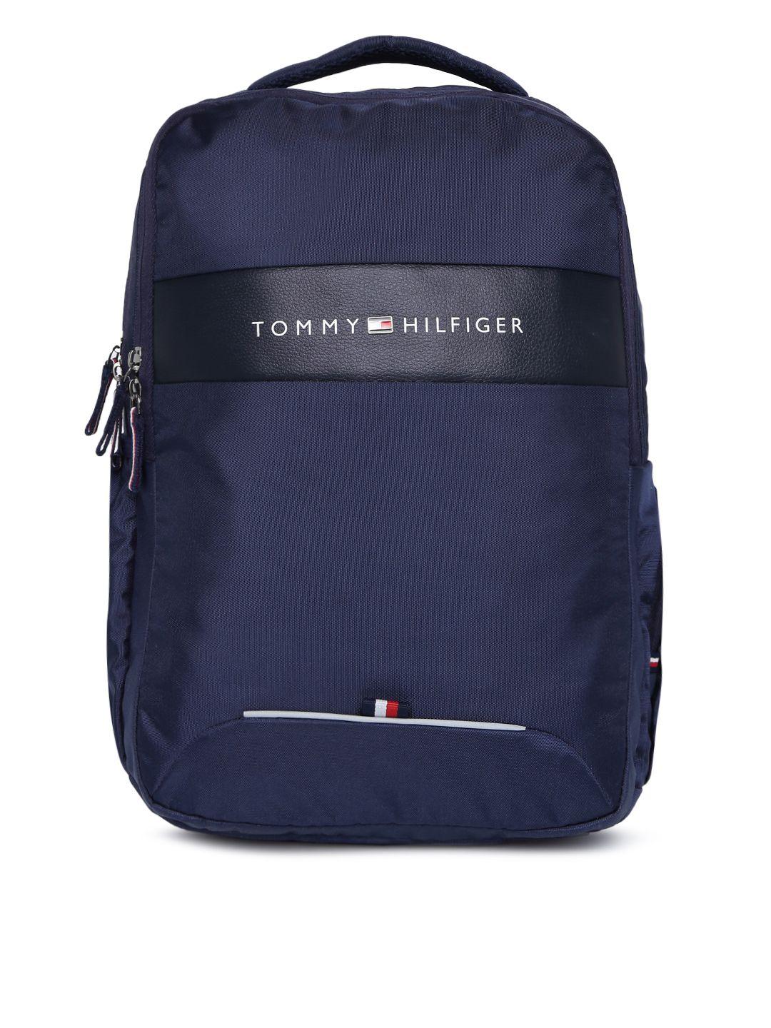 tommy hilfiger unisex navy blue brand logo backpack