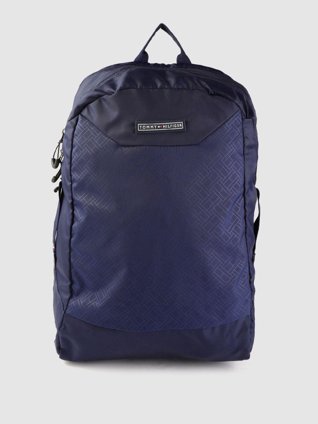 tommy hilfiger unisex navy blue solid backpack 17.8 litres