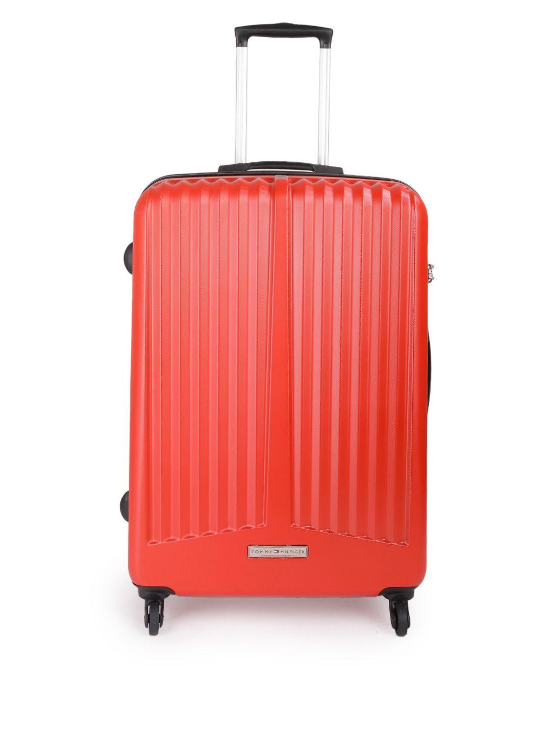 tommy hilfiger unisex red large trolley suitcase