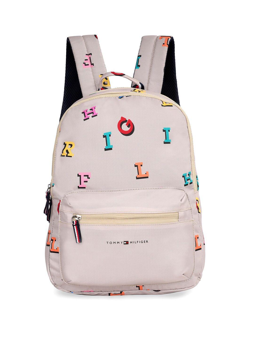 tommy hilfiger unisex typography printed backpack with rain cover- 17 l