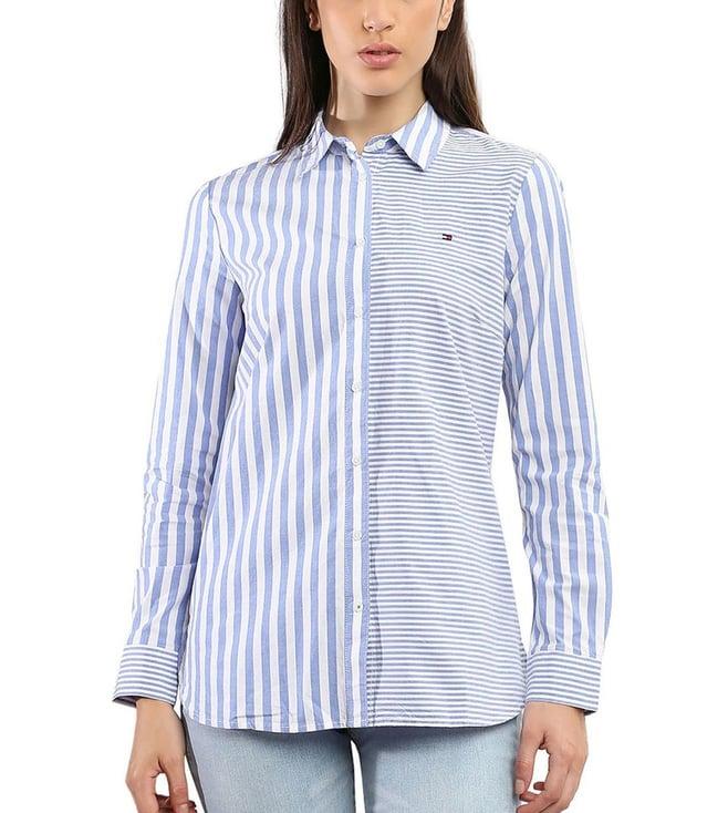 tommy hilfiger verona blue stripes regular fit shirt