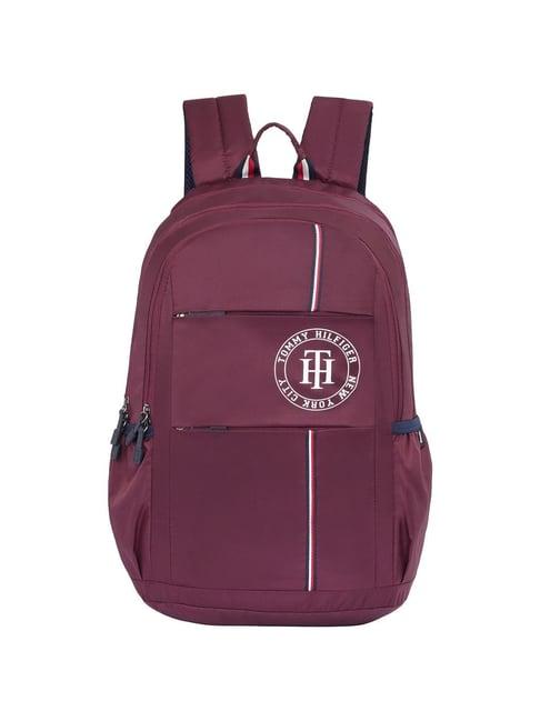 tommy hilfiger viktor 34 wine laptop backpack