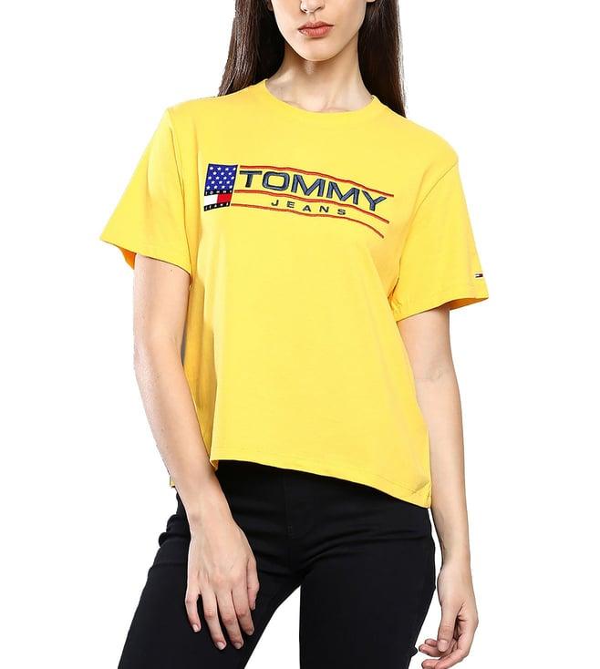 tommy hilfiger warm yellow embroidery regular fit t-shirt