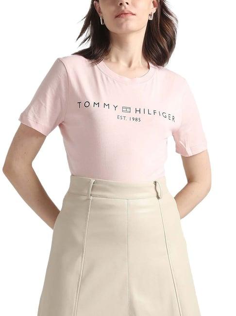 tommy hilfiger whimsy pink logo regular fit t-shirt