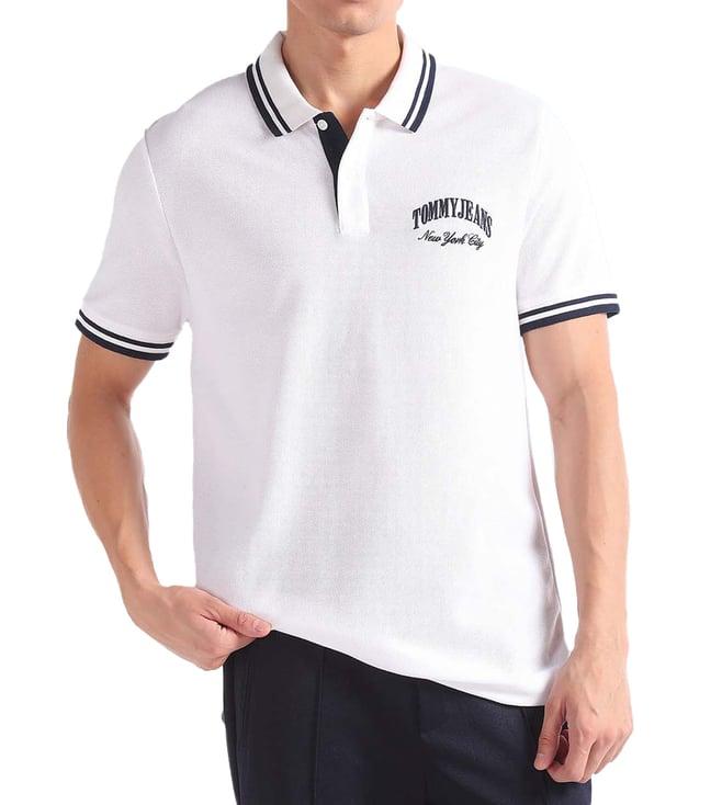 tommy hilfiger white embroidery regular fit polo t-shirt