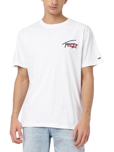 tommy hilfiger white logo classic fit t-shirt