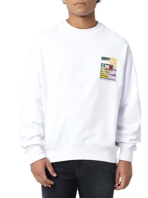 tommy hilfiger white logo regular fit sweatshirt