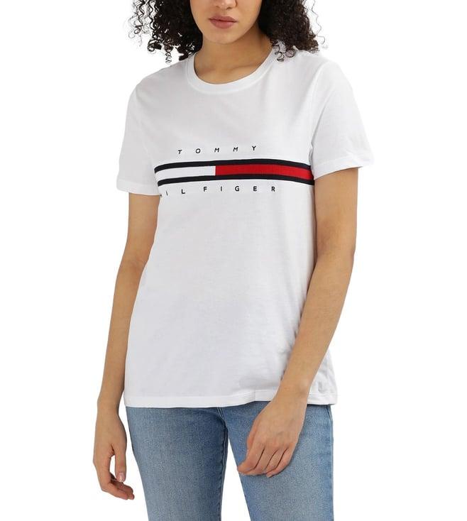 tommy hilfiger white logo regular fit t-shirt