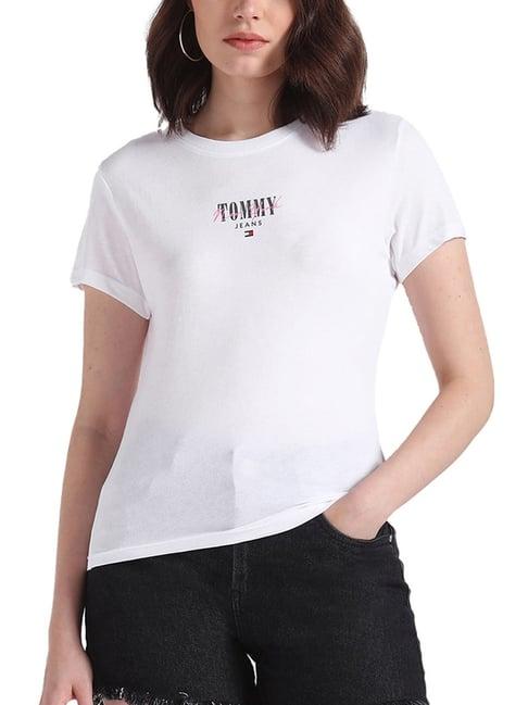 tommy hilfiger white logo slim fit t-shirt