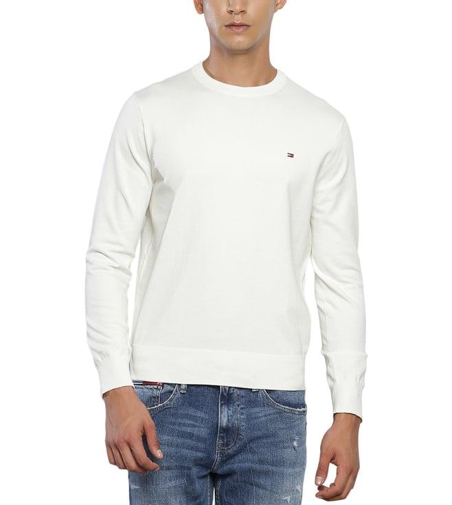 tommy hilfiger white regular fit sweater