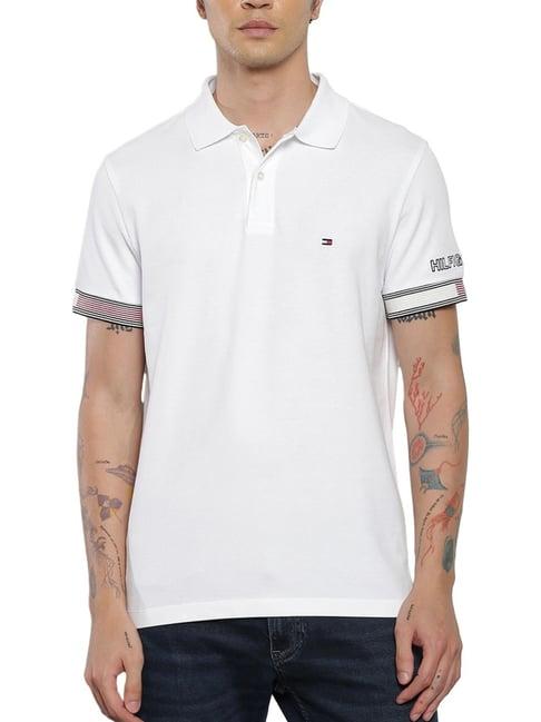 tommy hilfiger white slim fit polo t-shirt