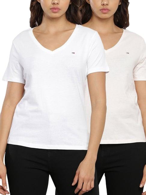 tommy hilfiger white slim fit t-shirt - pack of 2