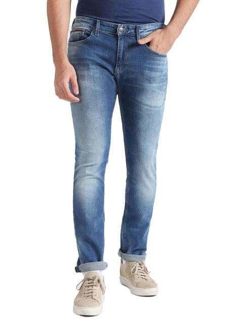 tommy hilfiger wilson light blue cotton slim fit jeans