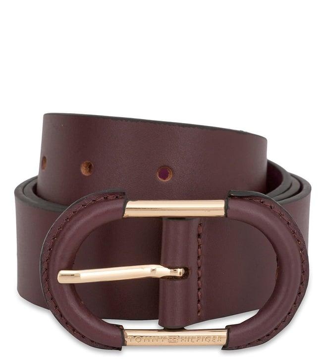 tommy hilfiger wine shizune leather belt