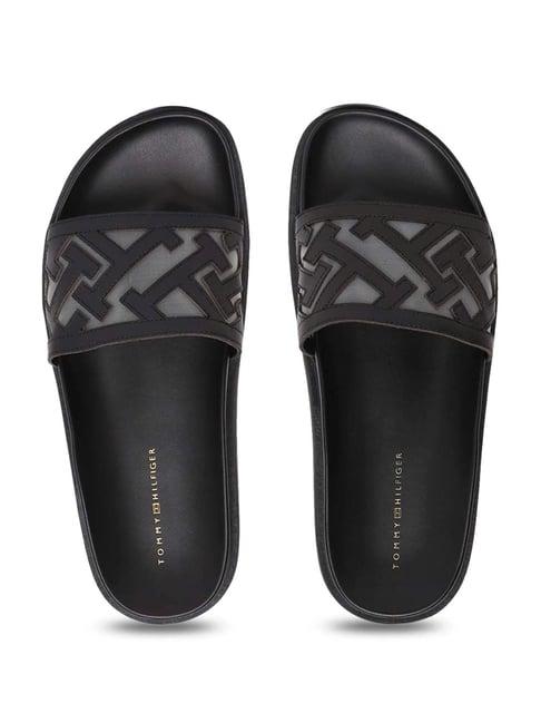 tommy hilfiger women's black slides