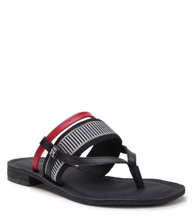 tommy hilfiger women's black thong sandals