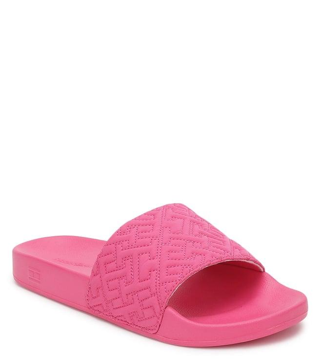 tommy hilfiger women's bright cerise pink slide sandals