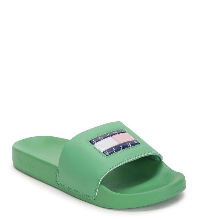 tommy hilfiger women's coastal green slide sandals