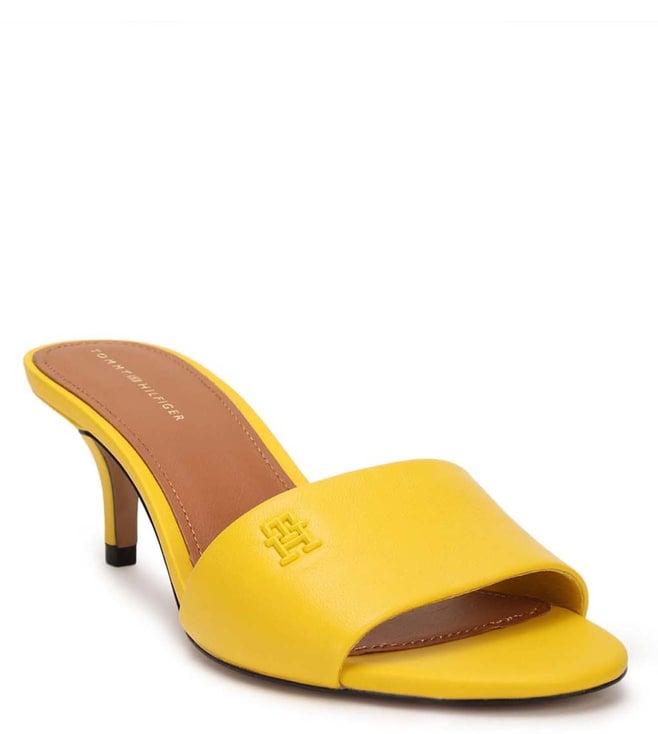 tommy hilfiger women's vivid yellow slide sandals