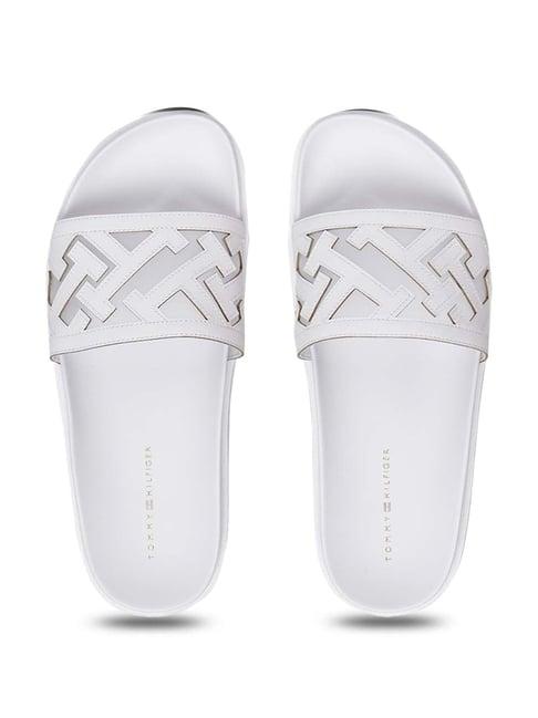 tommy hilfiger women's white slides