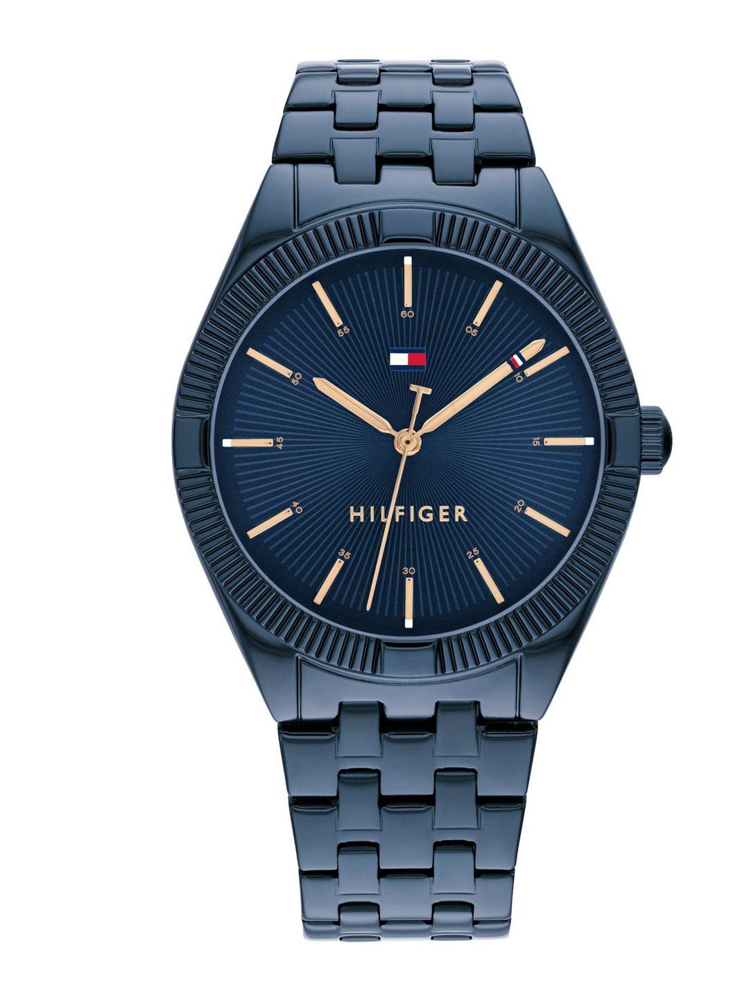 tommy hilfiger women blue dial & blue stainless steel straps analogue watch th1782552
