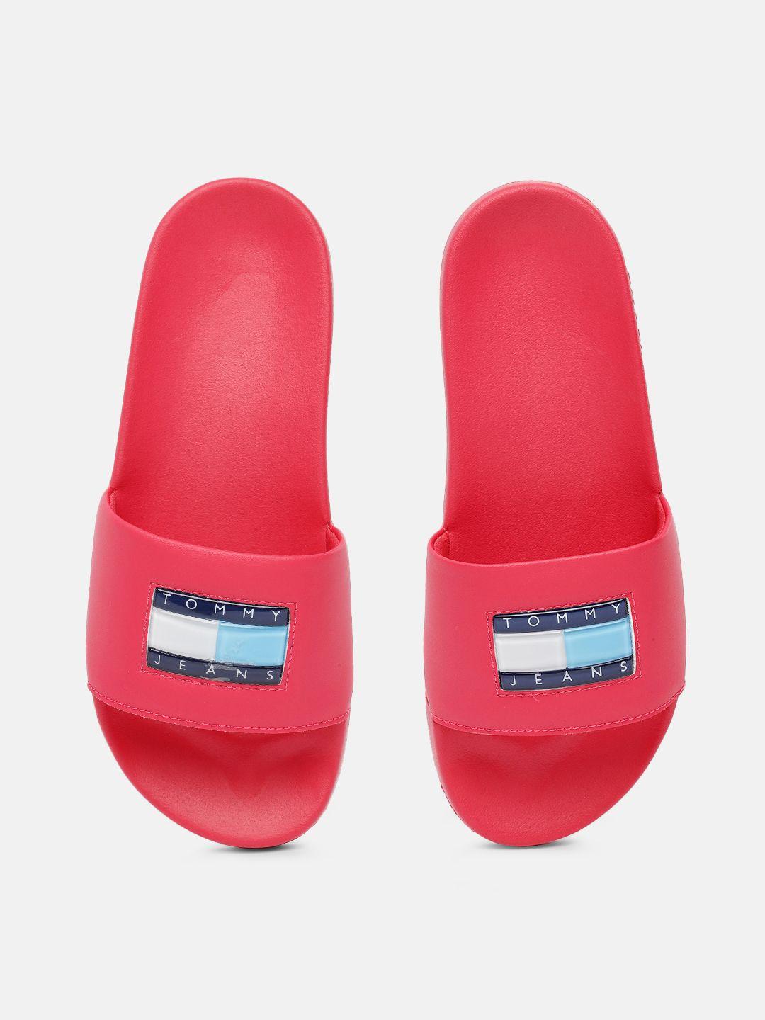 tommy hilfiger women brand logo applique sliders