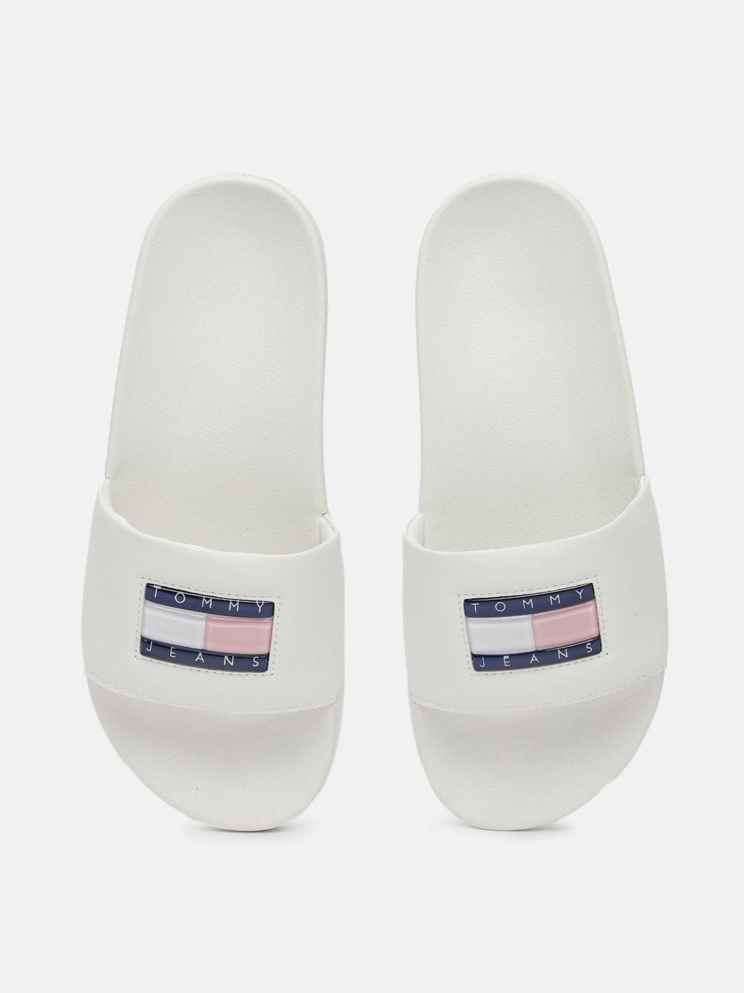 tommy hilfiger women brand logo applique sliders