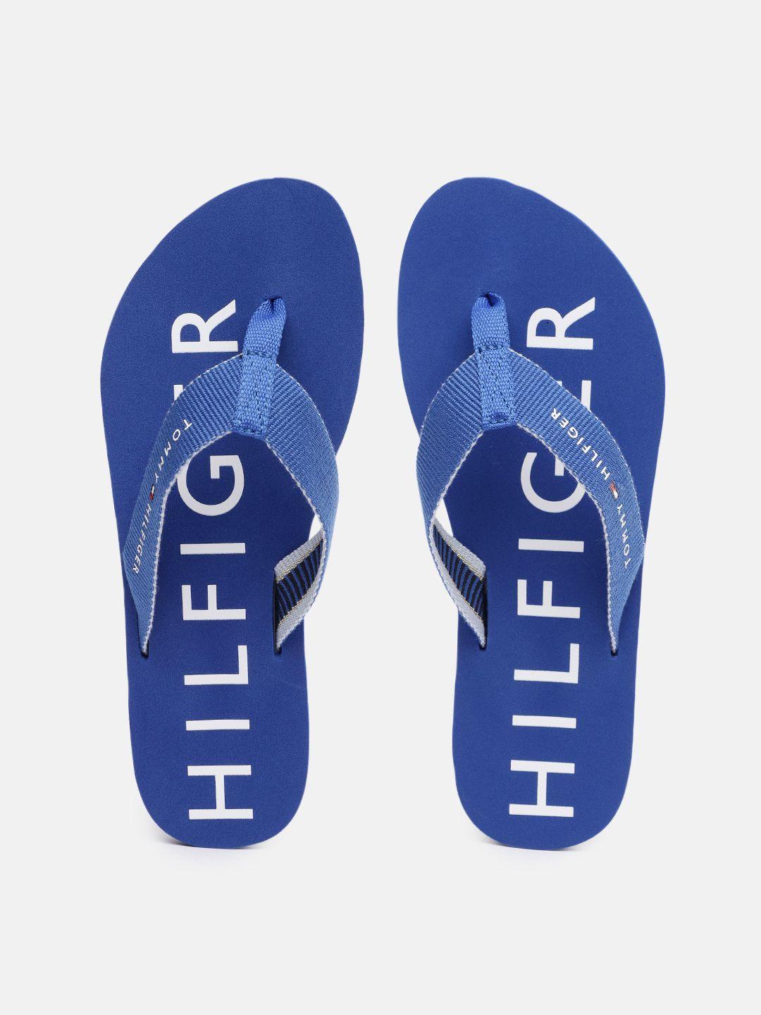 tommy hilfiger women brand logo print thong flip-flops