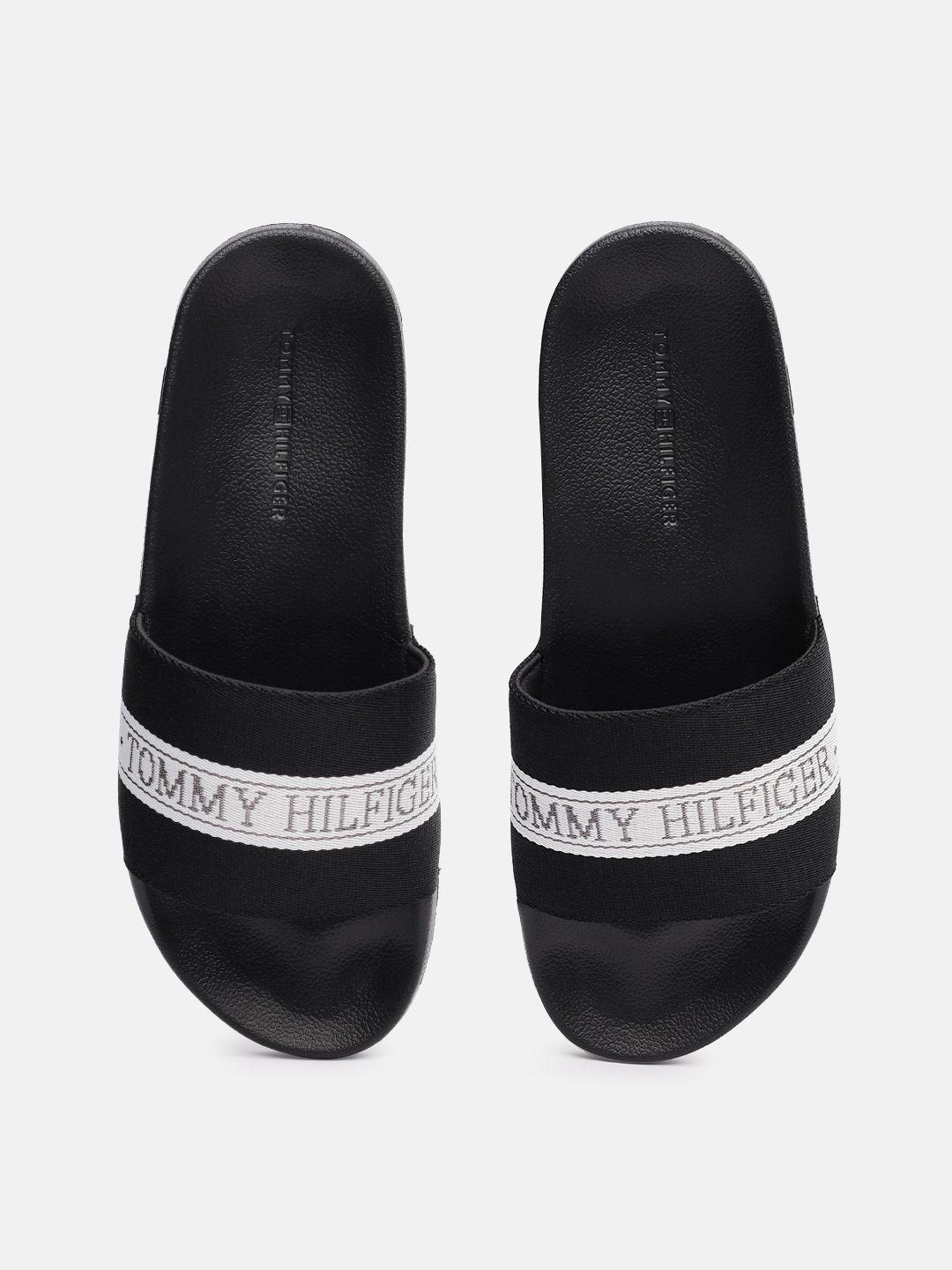 tommy hilfiger women brand logo printed sliders