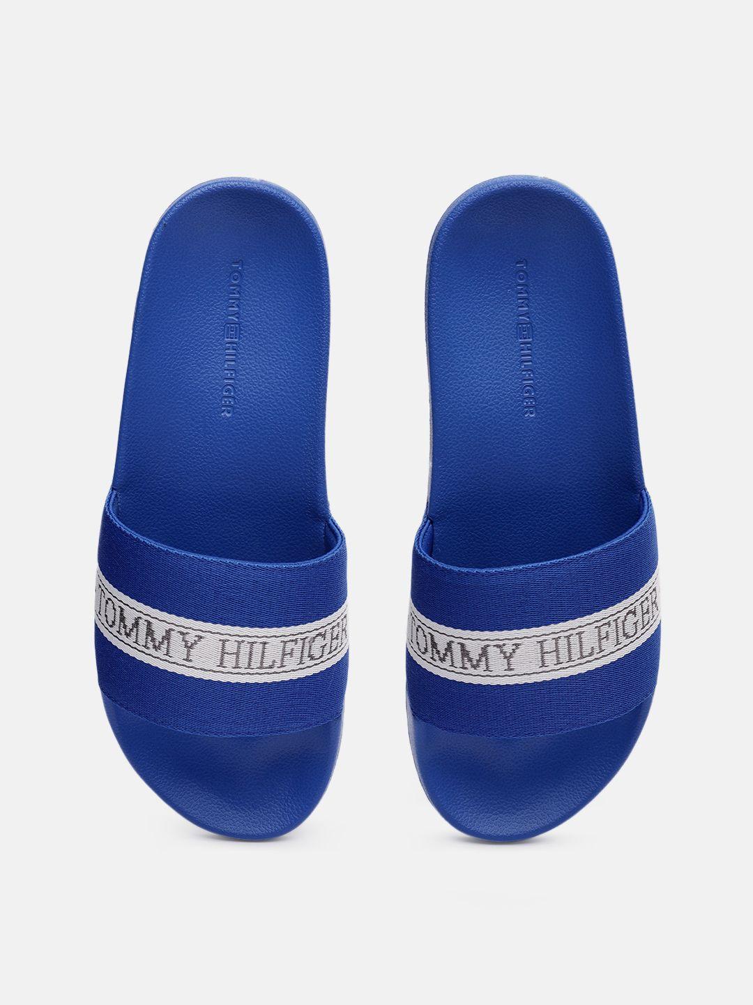 tommy hilfiger women brand logo printed sliders