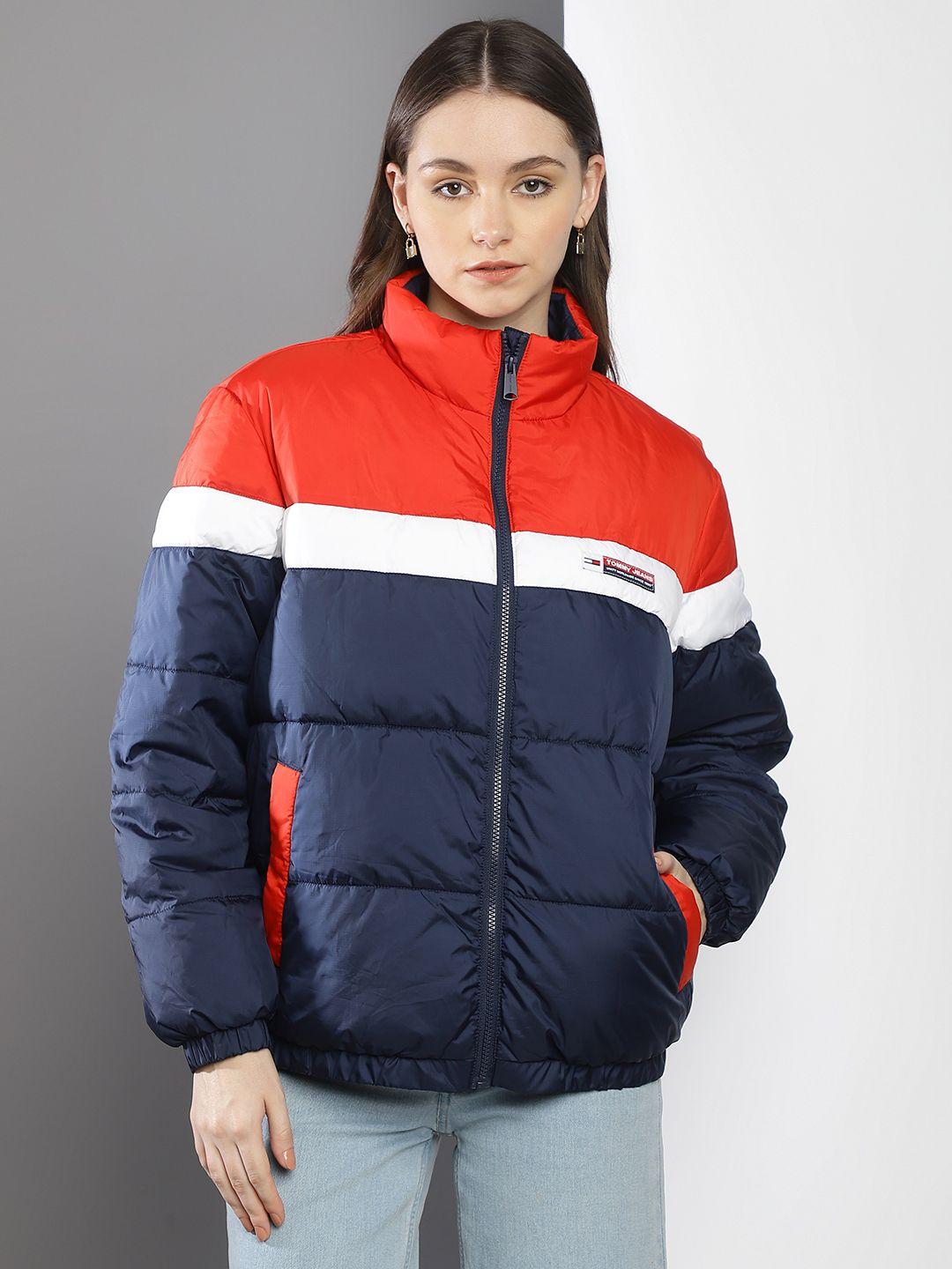 tommy hilfiger women colourblocked puffer jacket