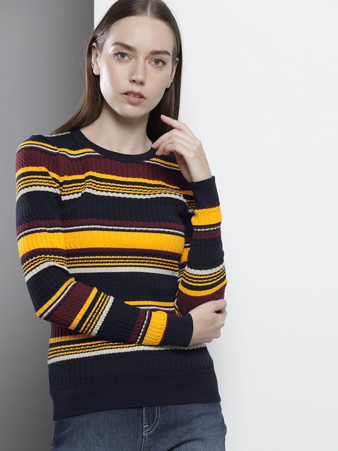 tommy hilfiger women multicoloured striped pullover sweater