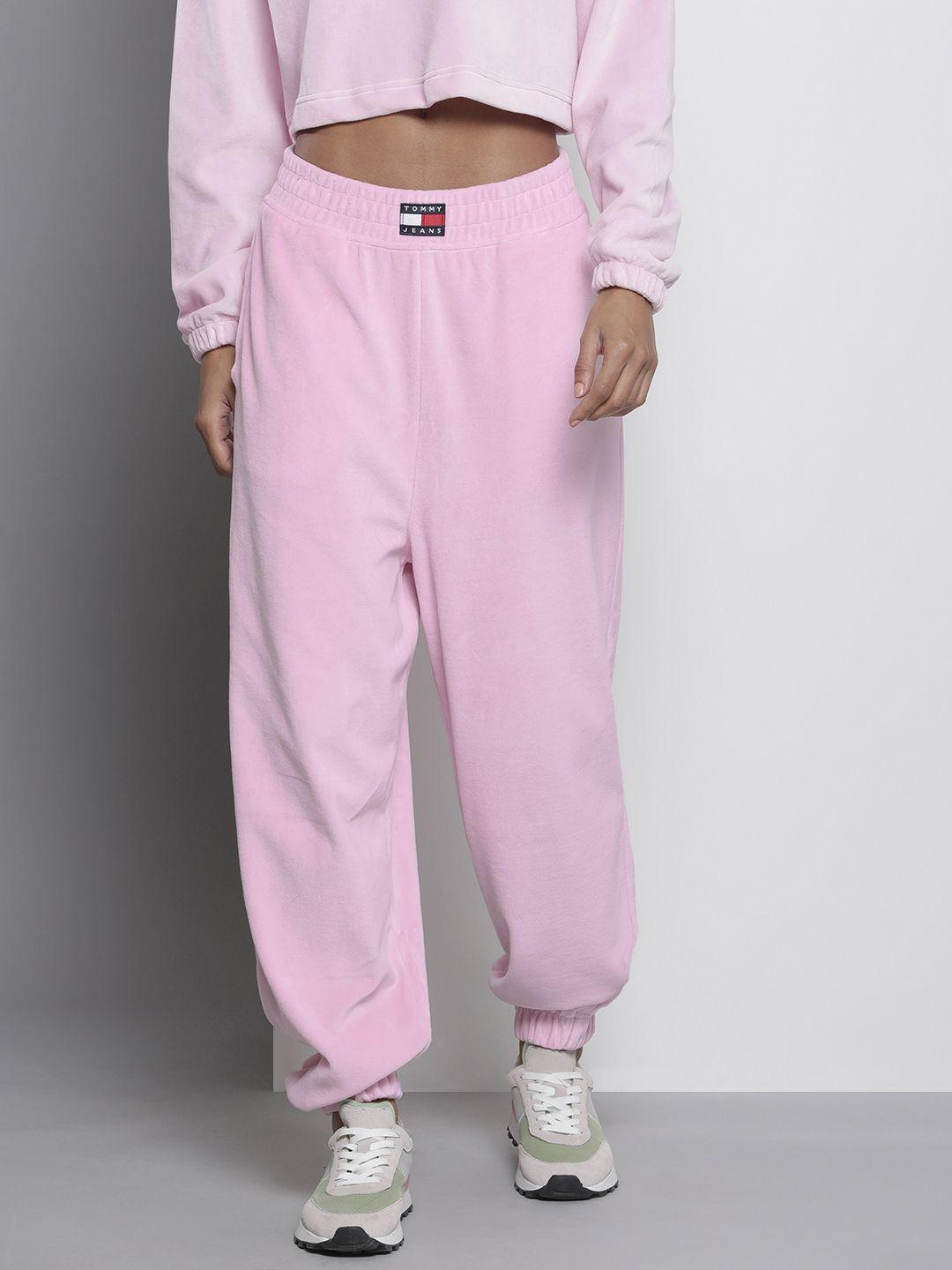 tommy hilfiger women pink solid joggers