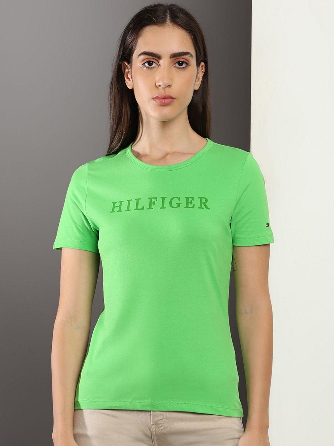 tommy hilfiger women printed cotton slim fit t-shirt