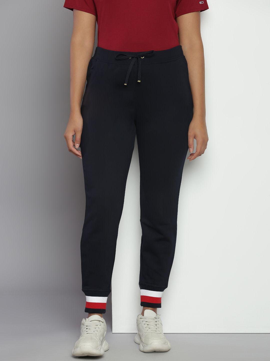 tommy hilfiger women pure cotton mid-rise joggers