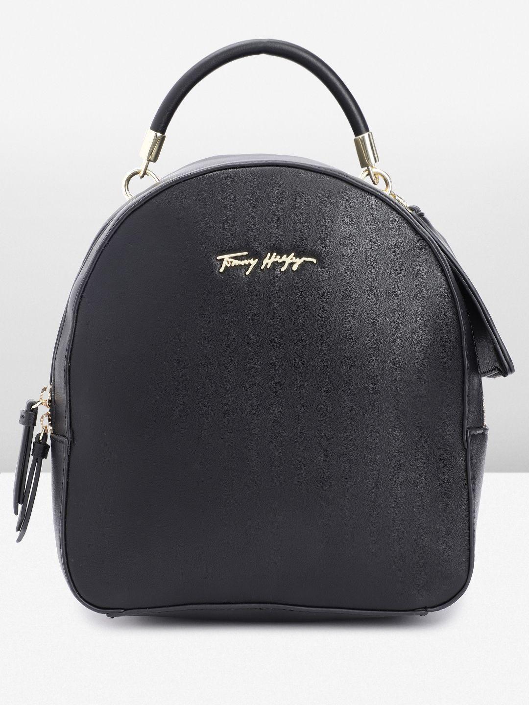 tommy hilfiger women solid small-sized backpack with a mini zip pouch