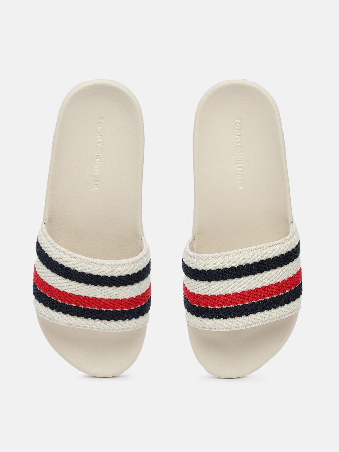 tommy hilfiger women striped sliders