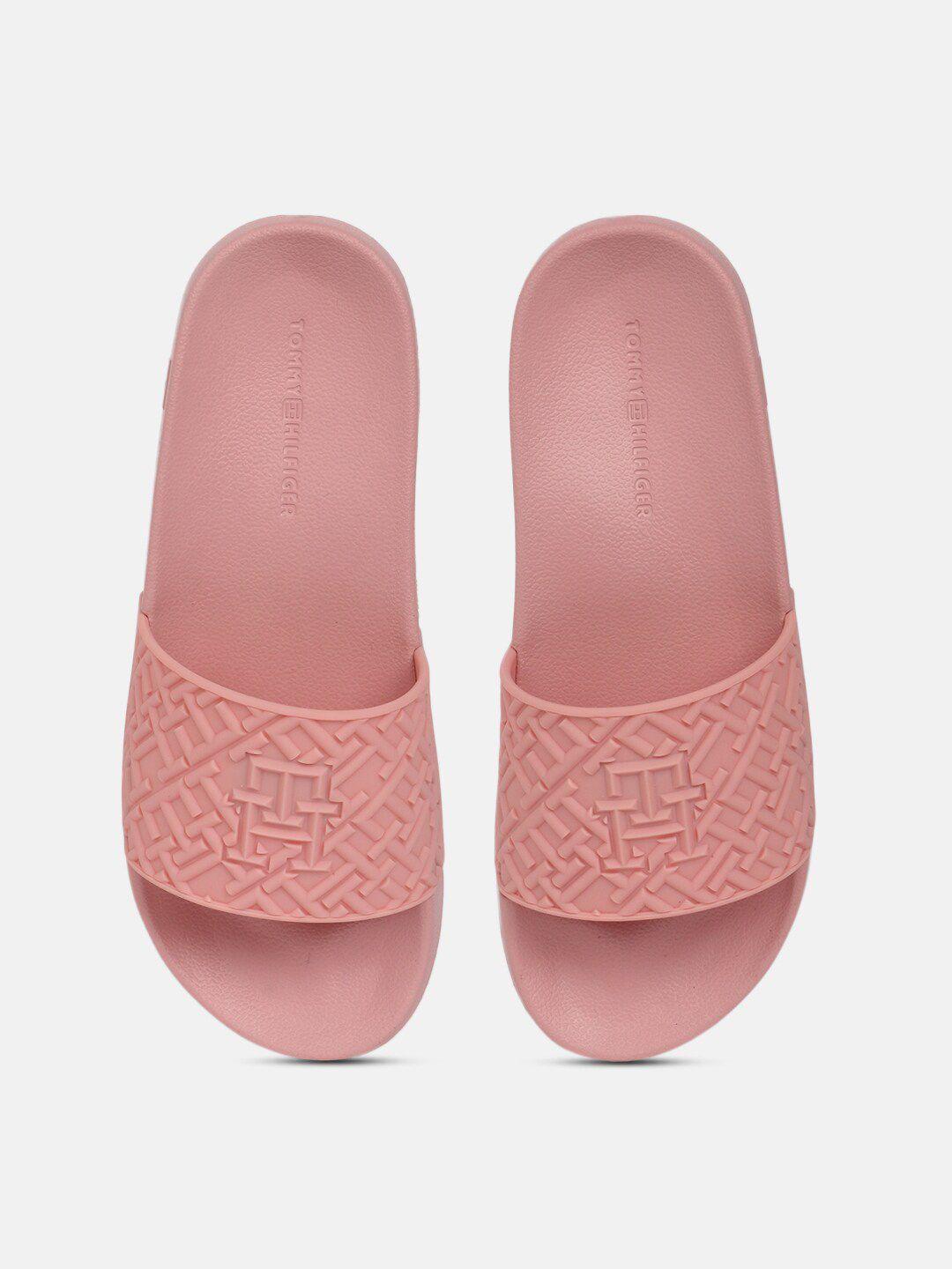 tommy hilfiger women textured sliders