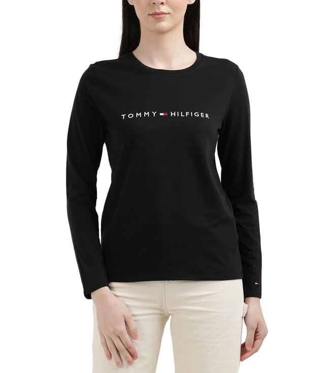 tommy hilfiger womens dark sable solid regular fit t-shirt