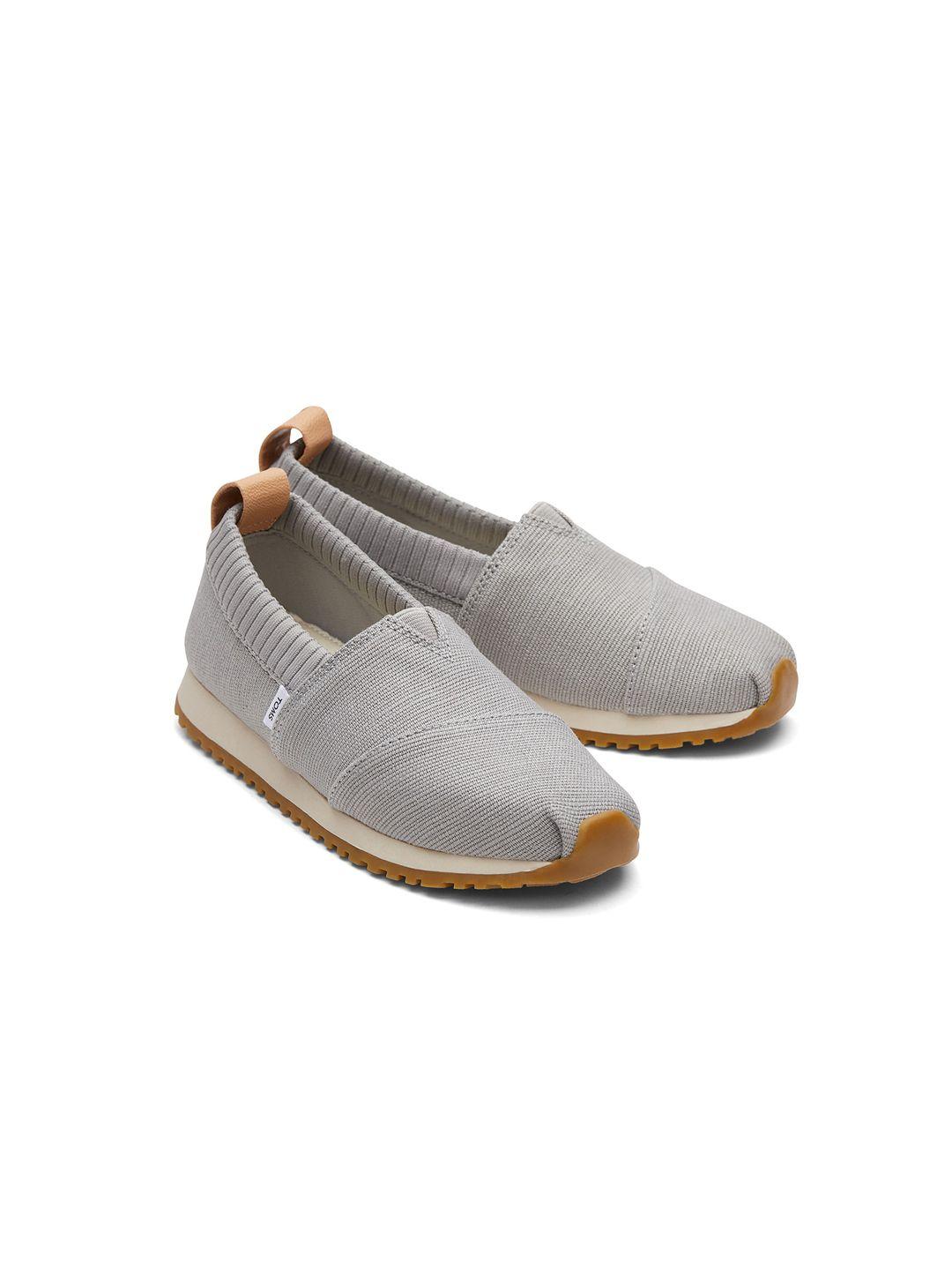 toms boys grey lightweight slip-on sneakers