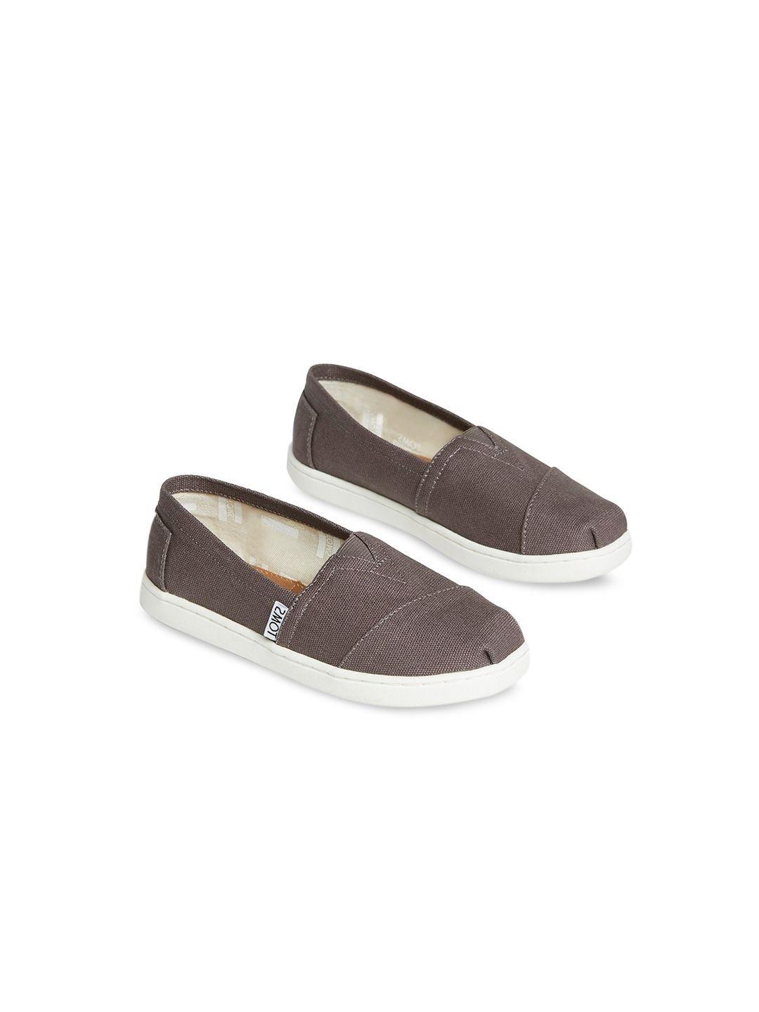 toms boys grey slip on sneakers