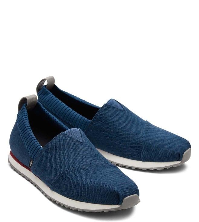 toms men's alpargata resident blue slip on sneakers