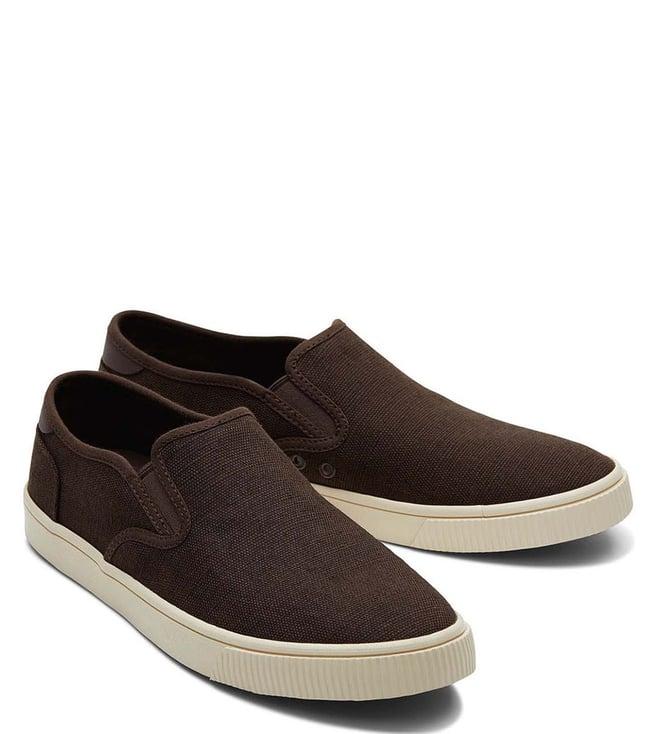 toms men's baja dark brown plimsoll shoes