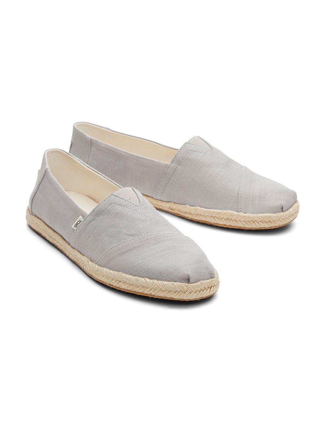 toms men grey canvas solod lightweight espadrilles